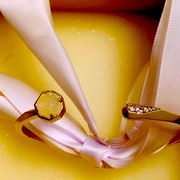 NWT Kendra Scott RARE & RETIRED Ashlee Bracelet Yellow Gold & Iridescent Drusy! - Picture 4 of 16